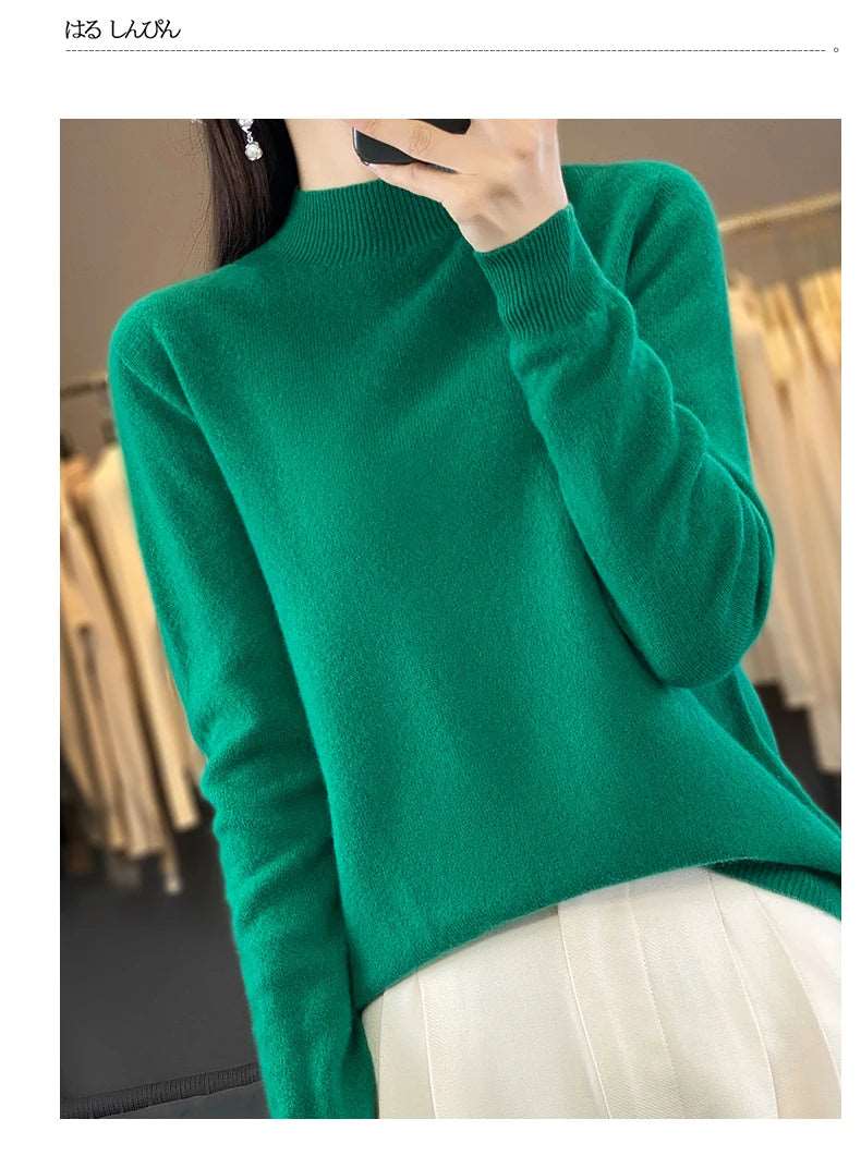 100% Merino Wool Sweater Women Knitwear