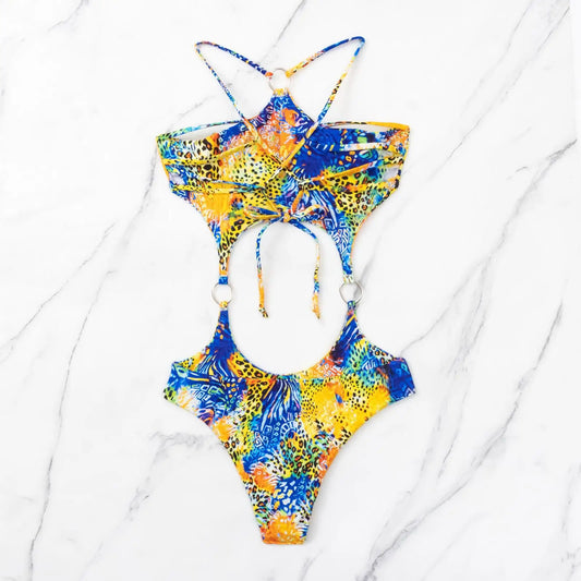 African Print One Piece Swimsuit