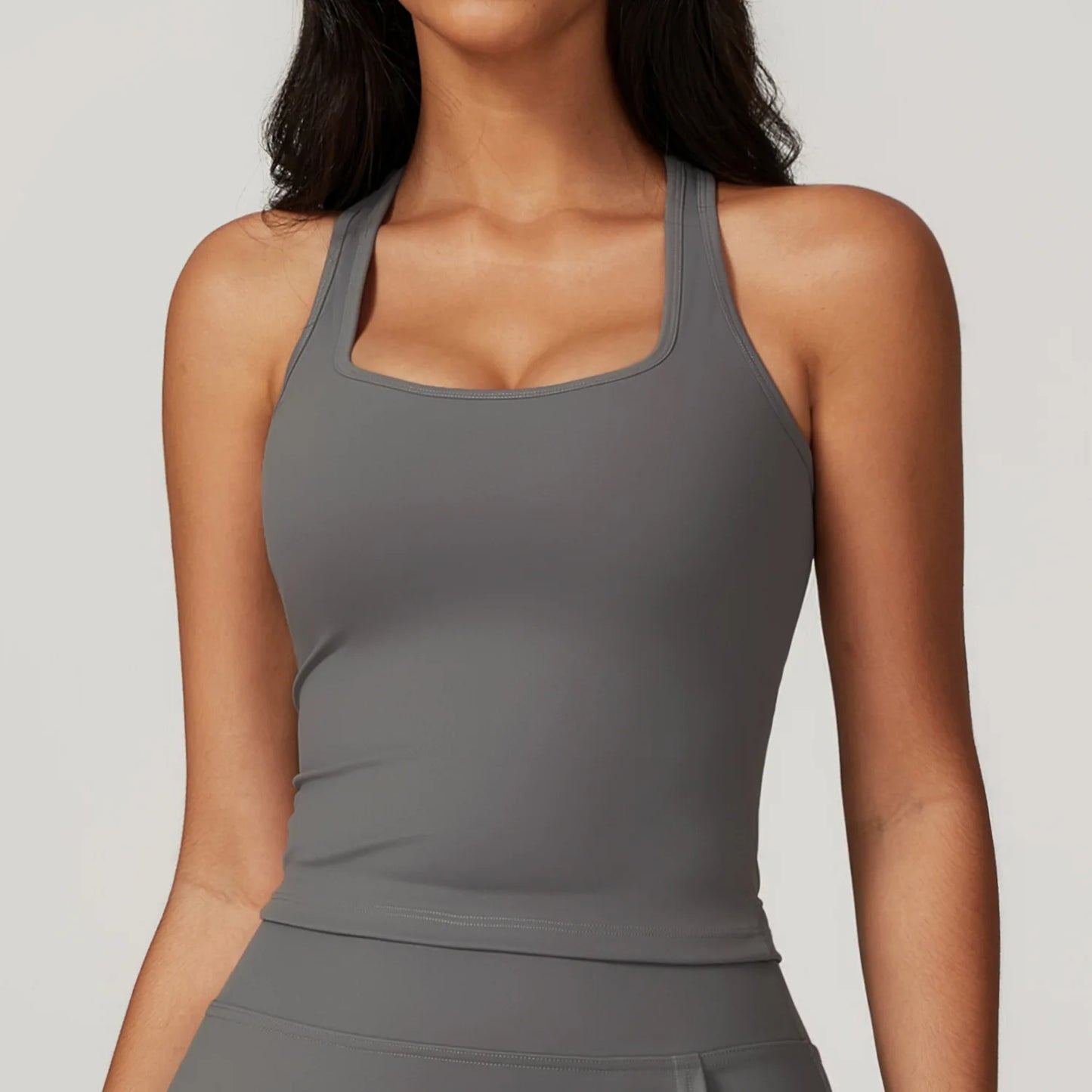 Halter neck Sports Bra Top Free gray