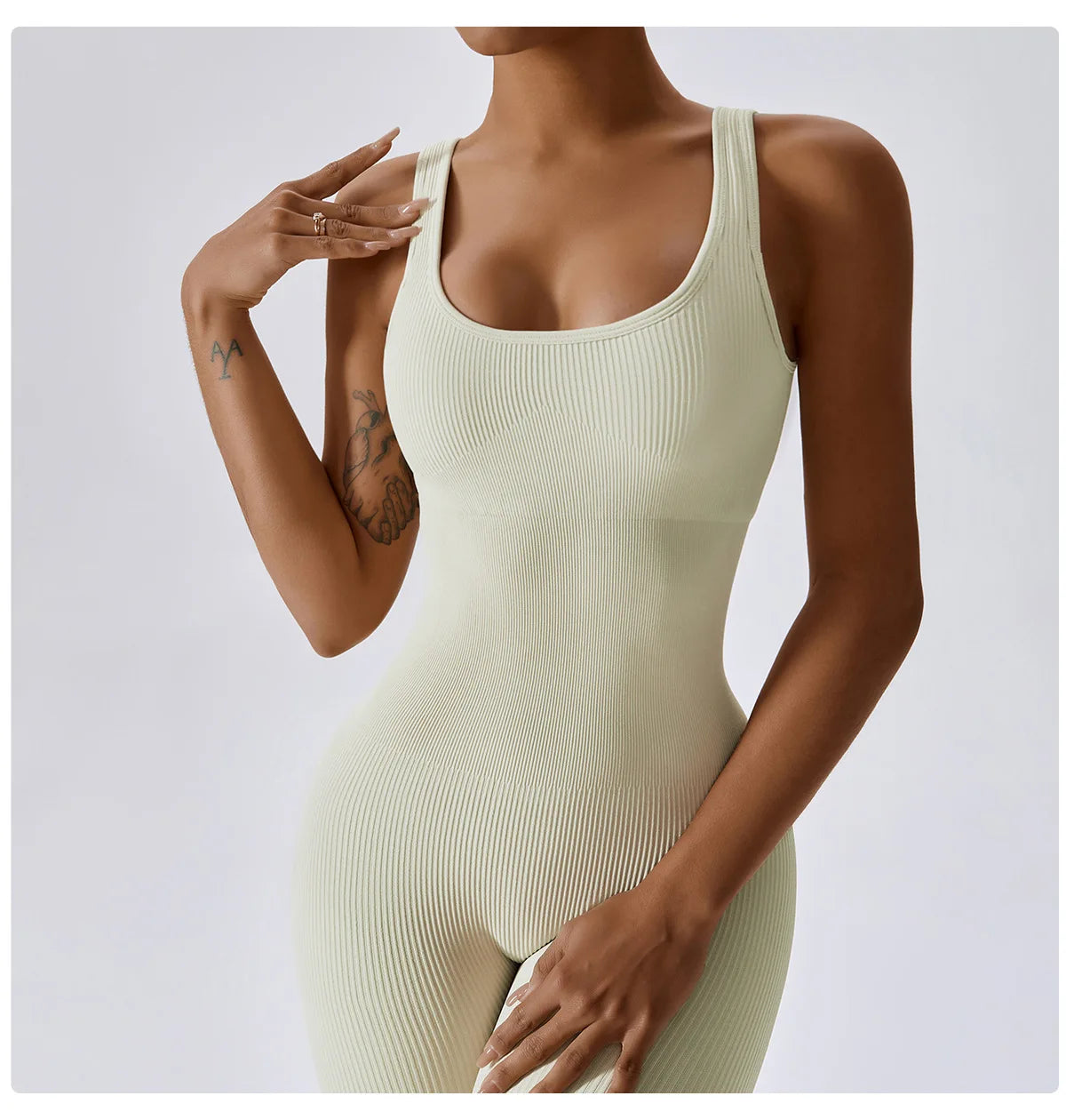Seamless One Piece Ribbed Workout yoga bodysuit