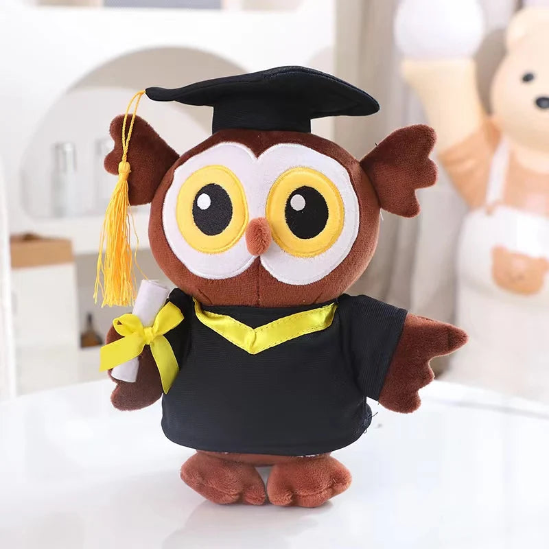 Graduate Doctor Capybara Owl Bear Plush soft Toy 22cm Owl Round Eye