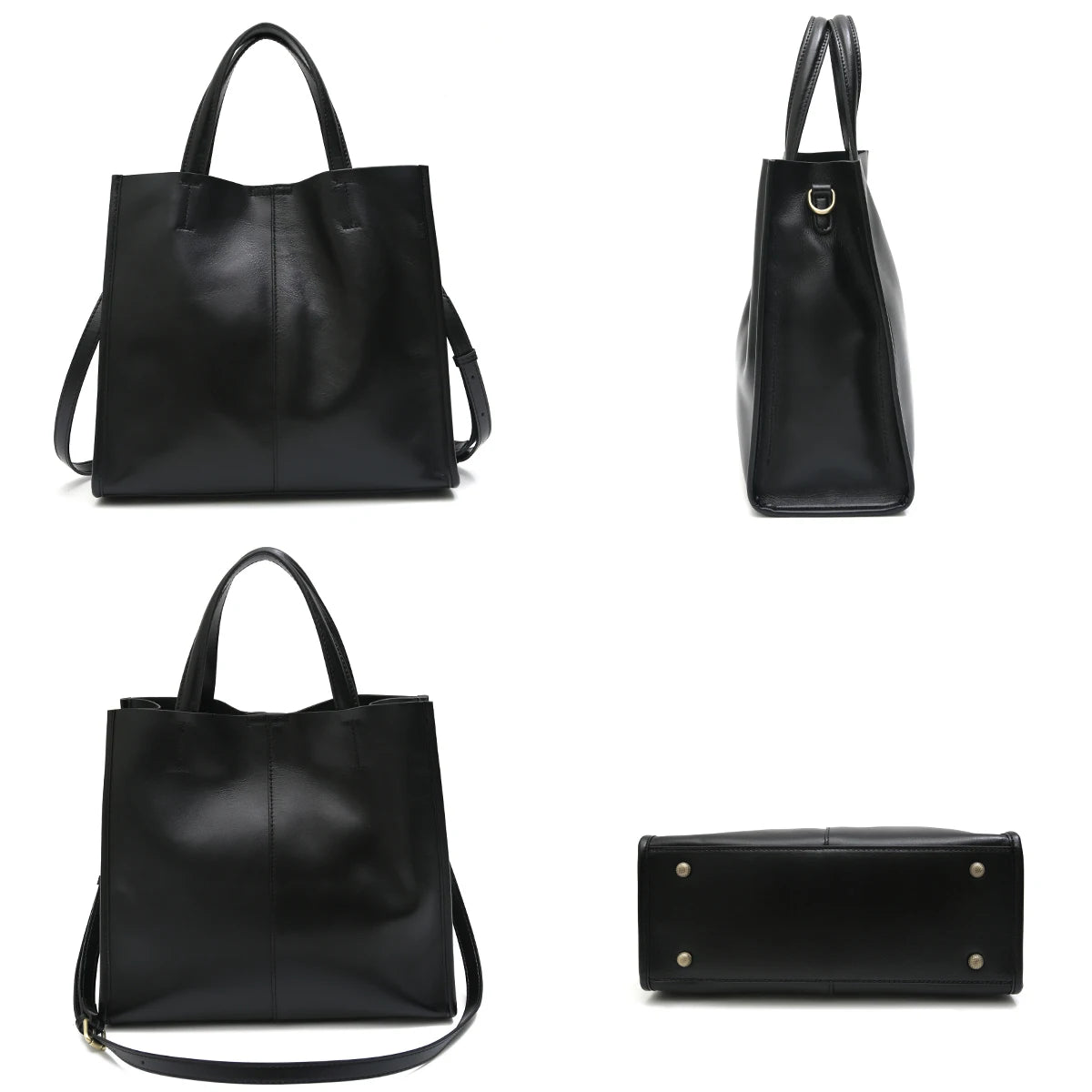 Minimalist Vintage Leather Tote Handbag