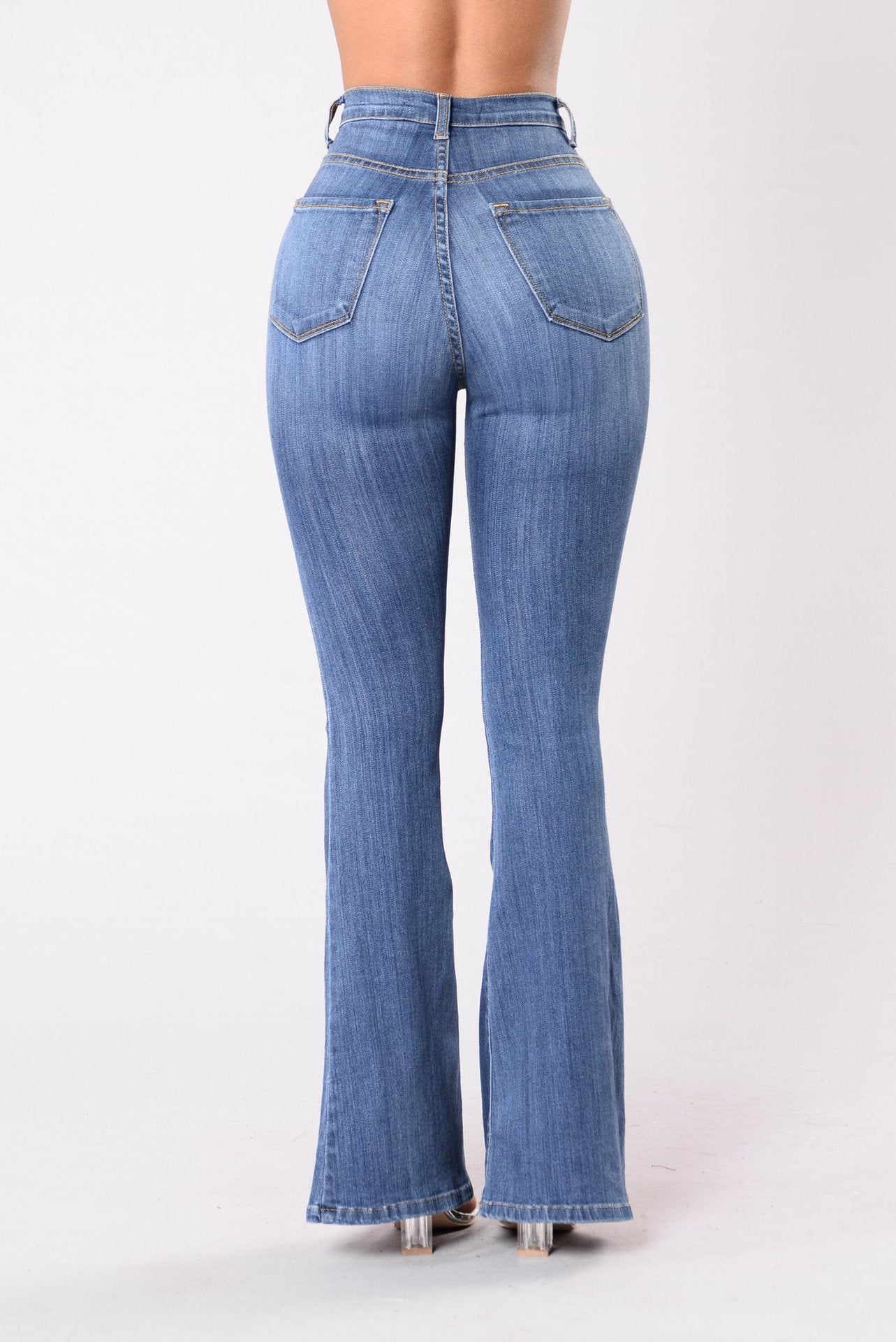 Women High Waist Flare Jeans