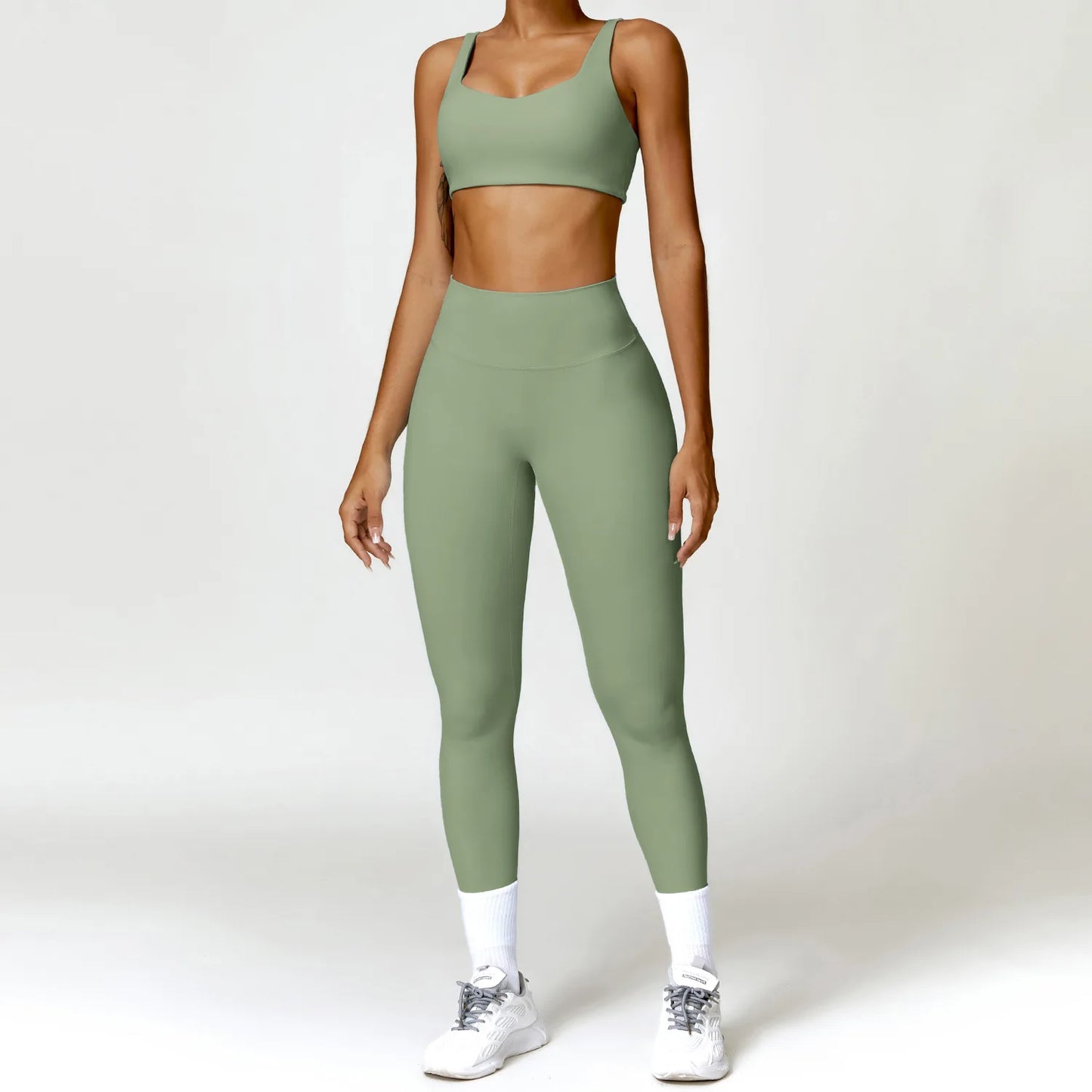 2 piece Yoga Set Gym Set Green Set-2