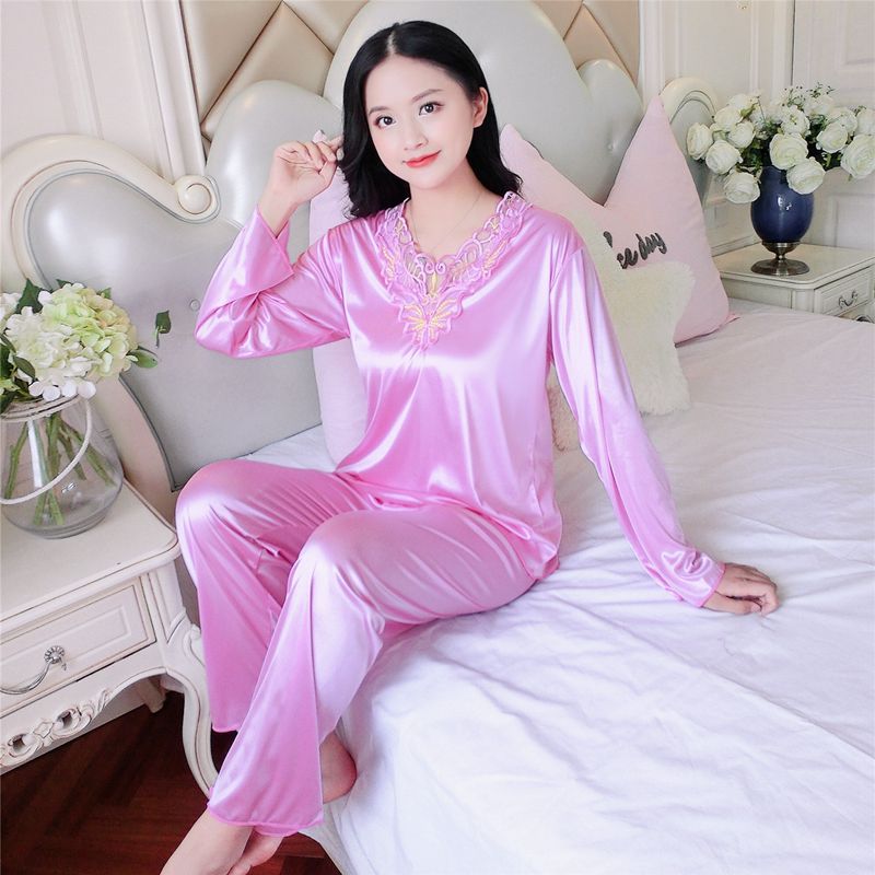 New Plus Size Satin Pajamas Set
