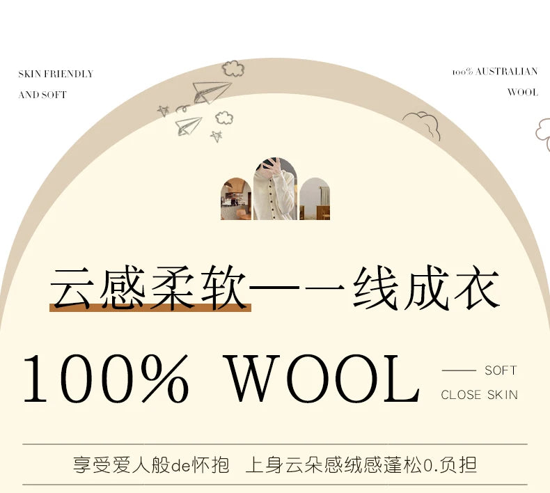 100% Merino Wool Sweater Women Knitwear