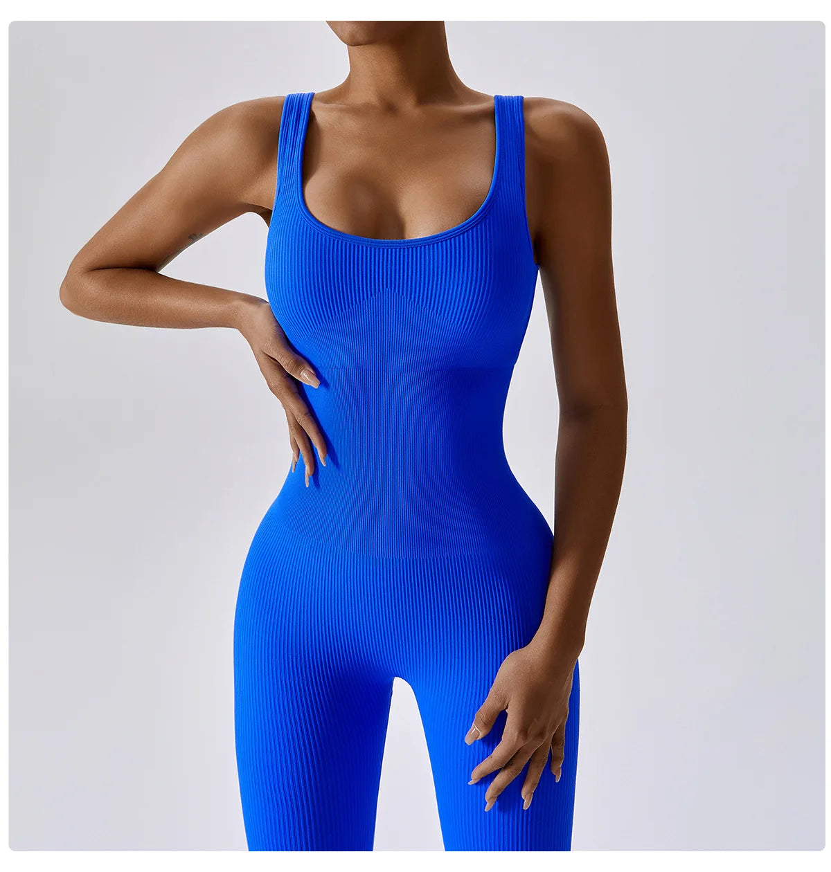 Seamless One Piece Ribbed Workout yoga bodysuit