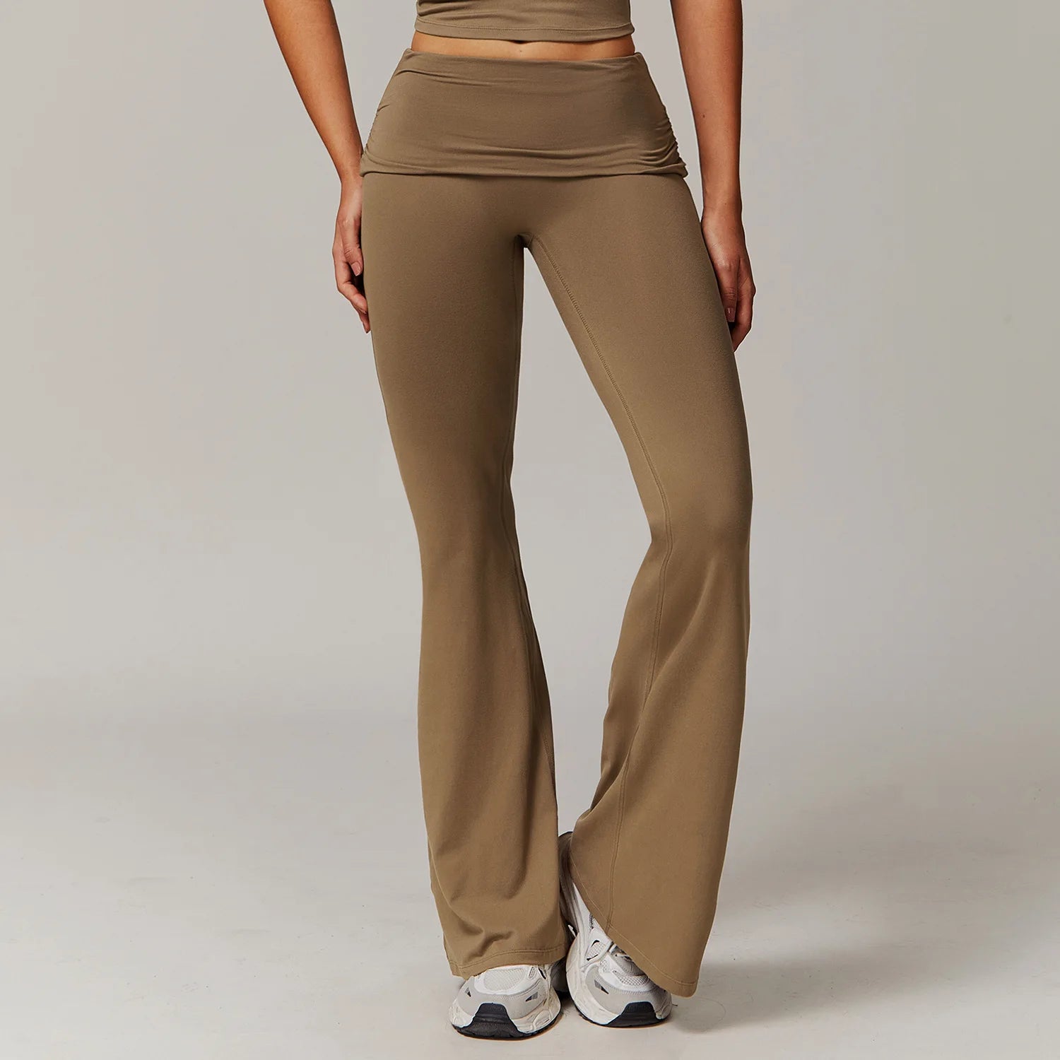 Bell-bottoms wide leg fitness Sport Leggings Mocha brown