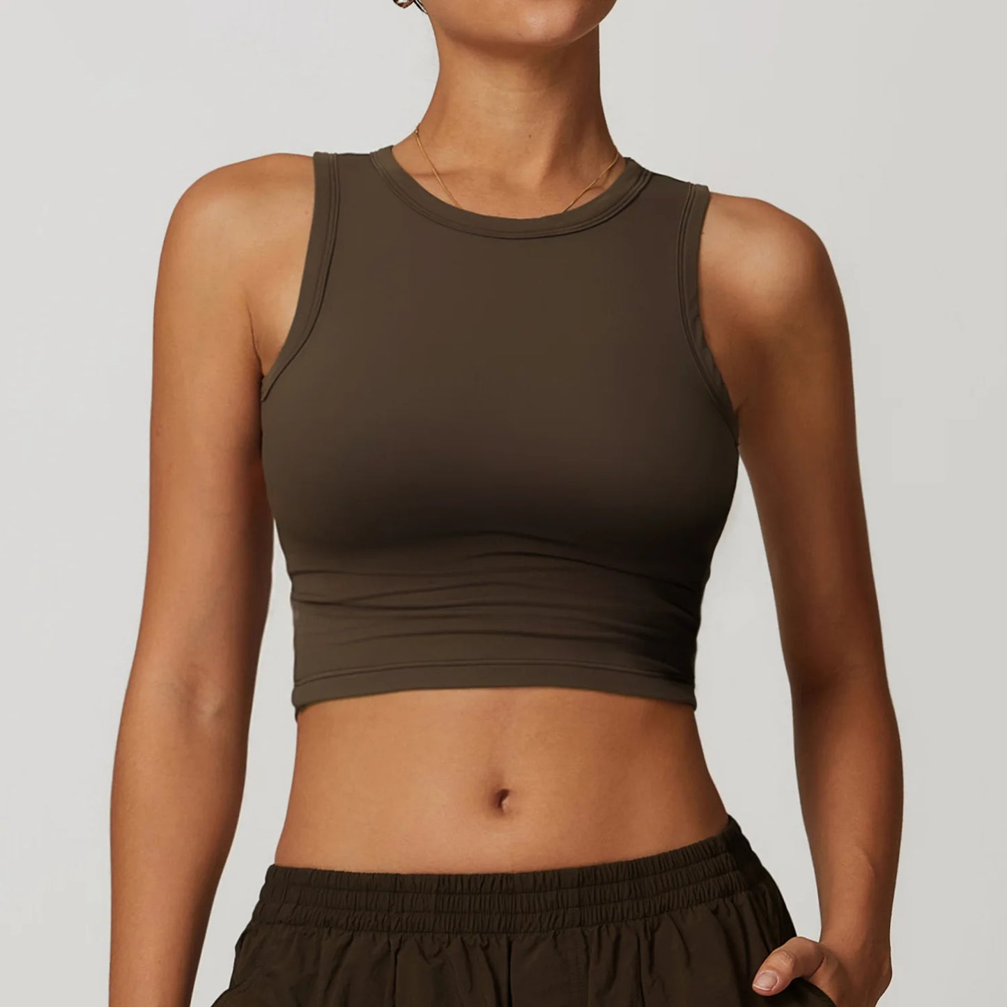 Breathable Anti-Sweat Fitness gym Top black coffee