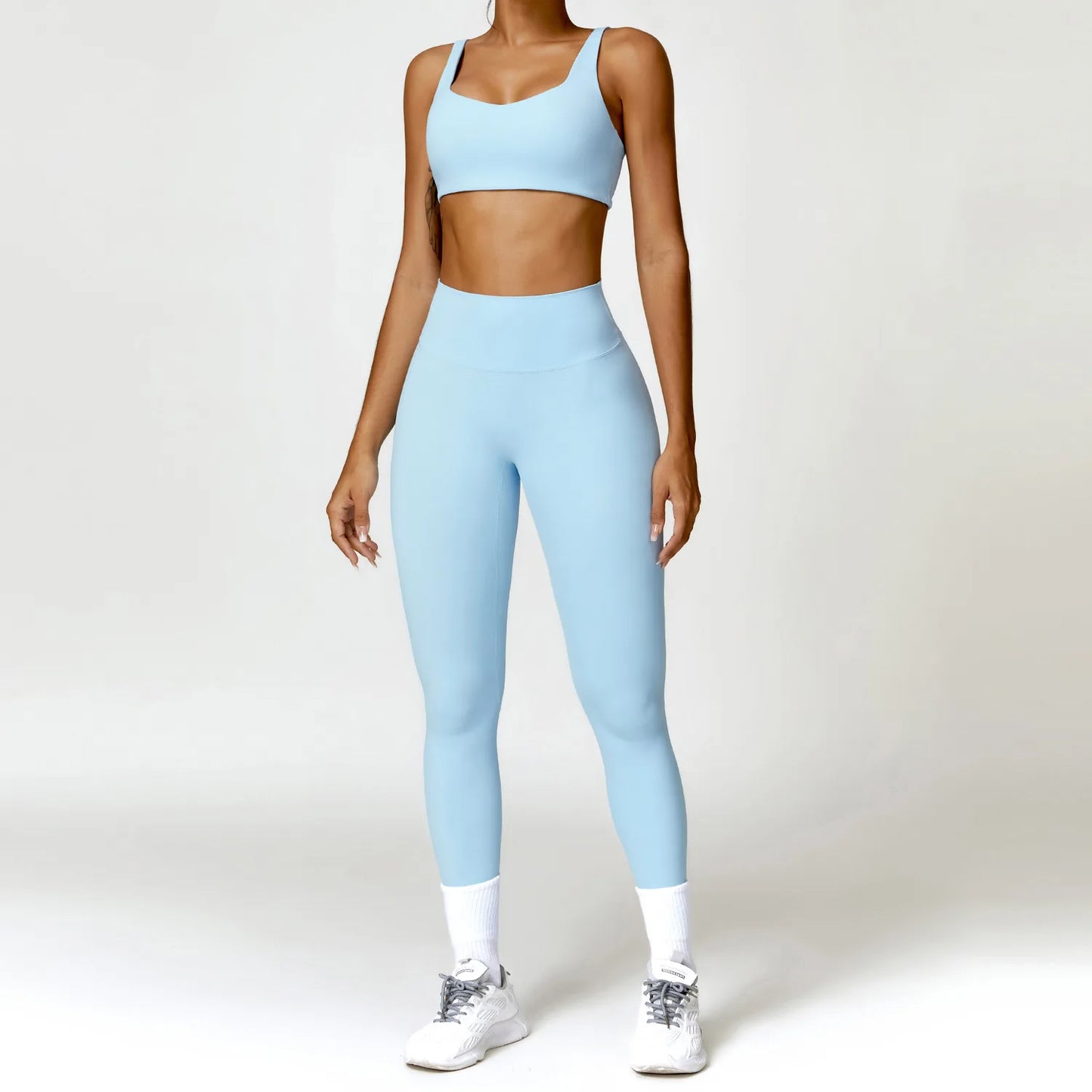 2 piece Yoga Set Gym Set Sky Blue Set-2