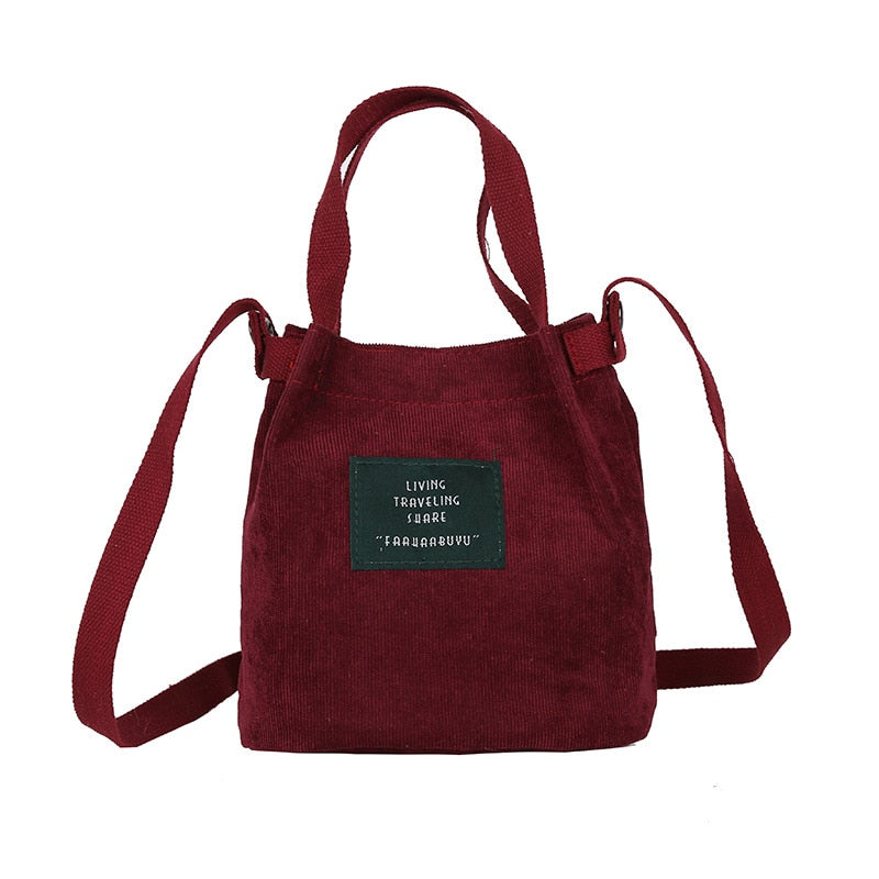 Women's Canvas Casual Tote Bag Wine Red C