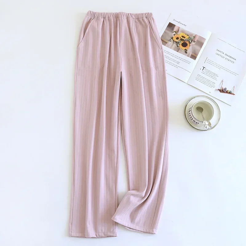 Striped Loose lounge pyjama bottoms Pink (woman)