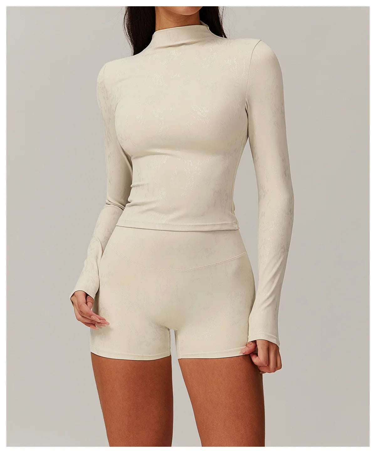 Printed Long Sleeved Sports Workout Top