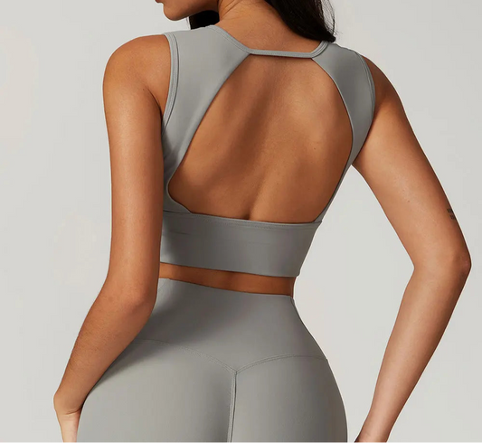 Shockproof Backless Yoga gym fitness tank crop top