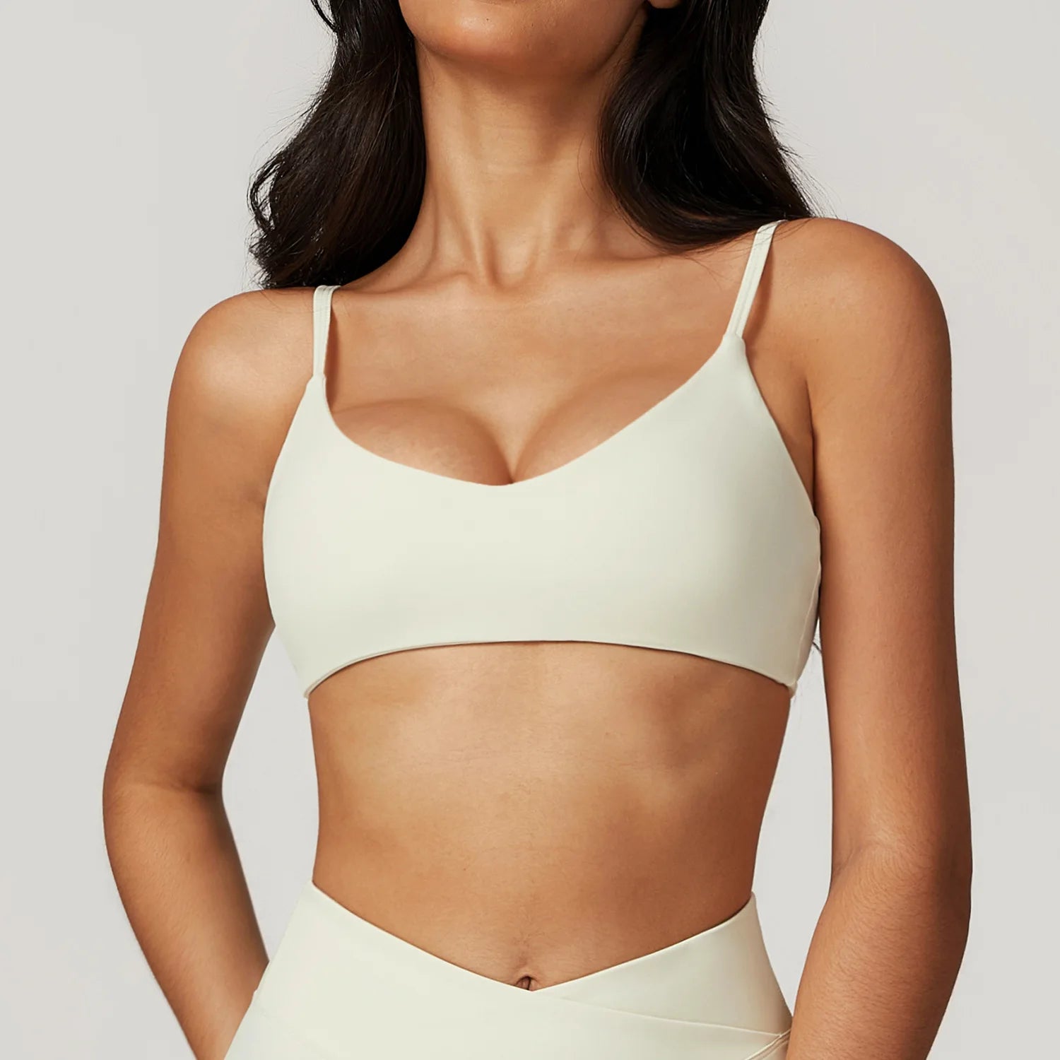 Push Up Sports workout Bra Cream apricot