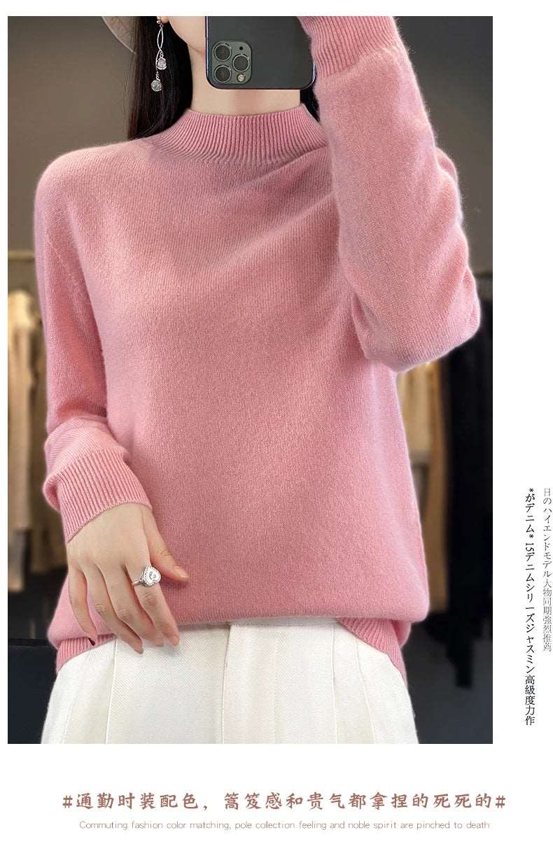 100% Merino Wool Sweater Women Knitwear