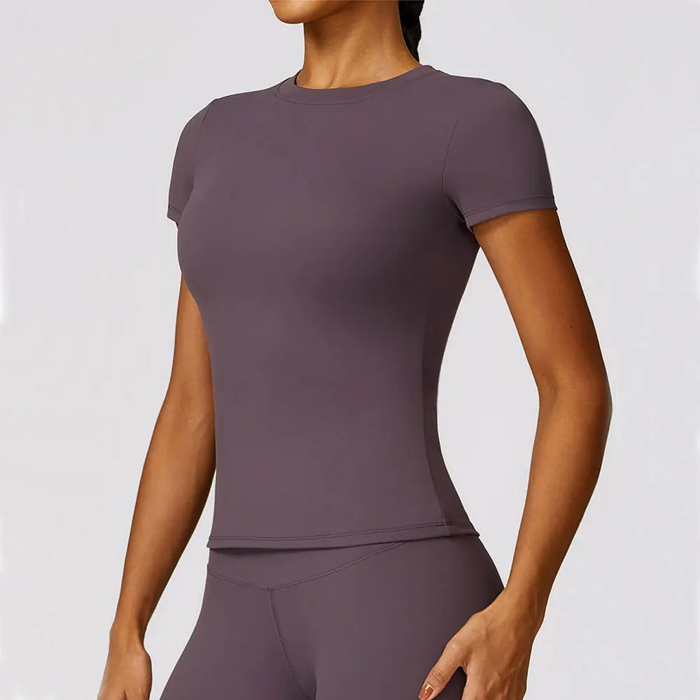 Seamless Short Sleeve Yoga Gym Top