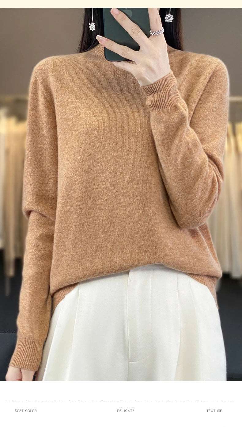 100% Merino Wool Sweater Women Knitwear