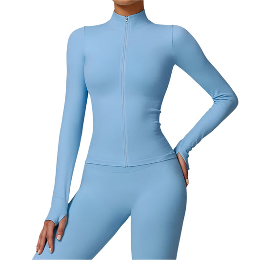 Zipper Long Sleeve Quick Dry Fitness Gym Sports Jacket