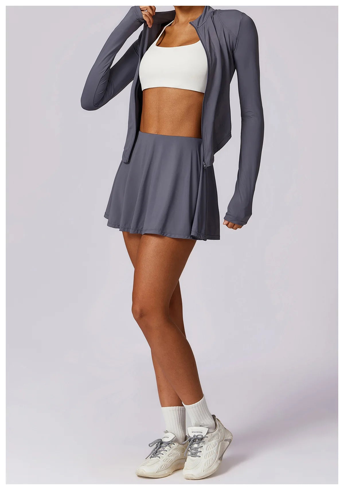 Long Sleeve Zipper Solid color Gym Workout jacket