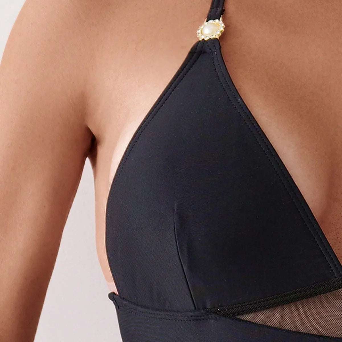 Halter neck mesh One Piece Swimsuit