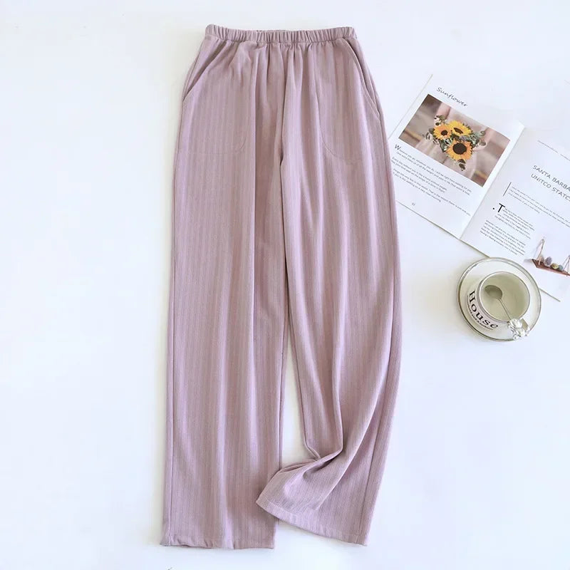 Striped Loose lounge pyjama bottoms Purple(woman)