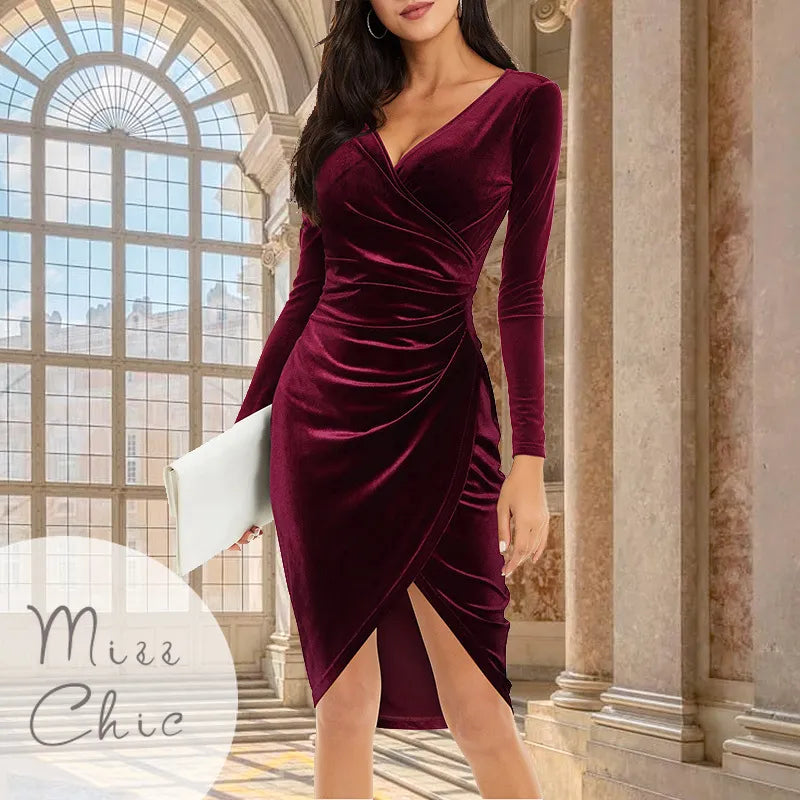 Velvet Bodycon Midi Dress