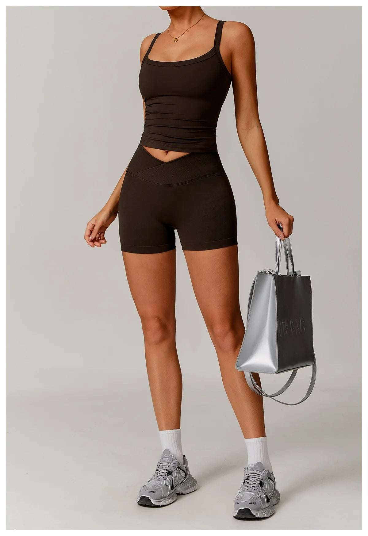 Push Up square neck Sports gym Top