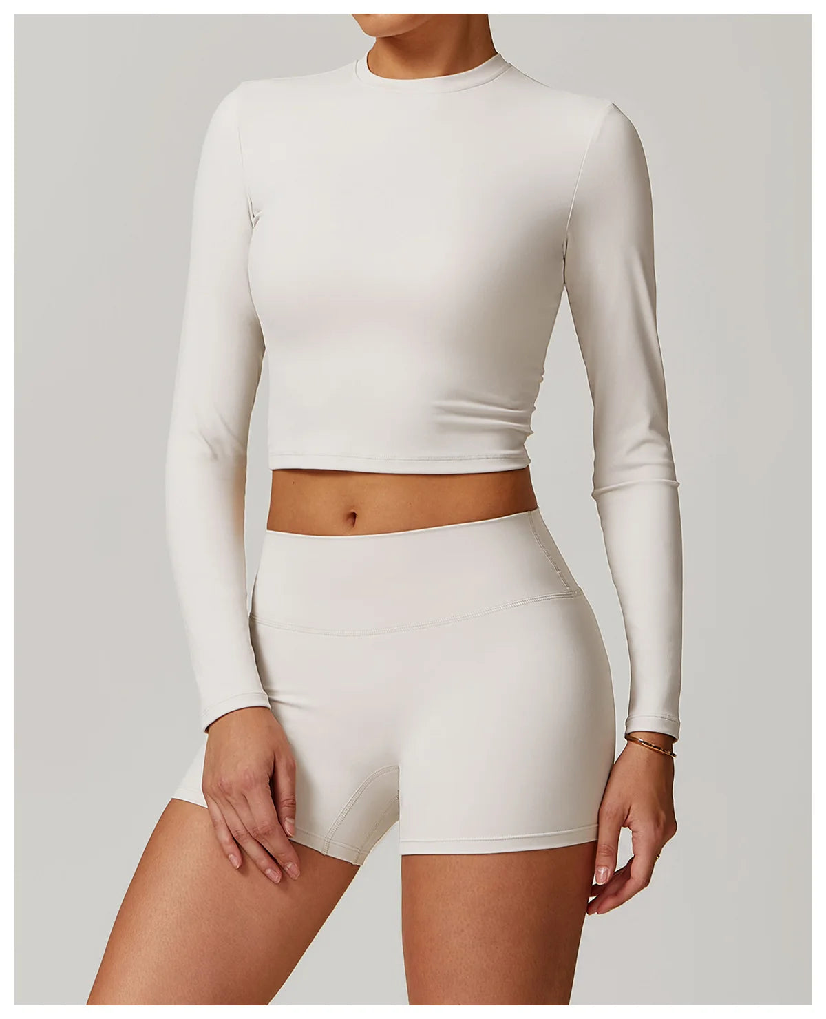 Long Sleeved Quick Dry round neck High Elastic Pilates Workout top