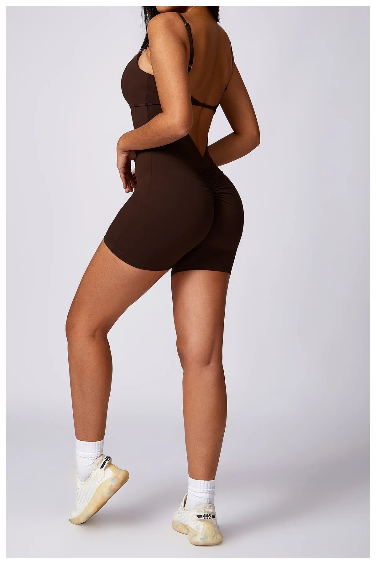 Backless Scrunch Butt Gym Workout Yoga shorts suit