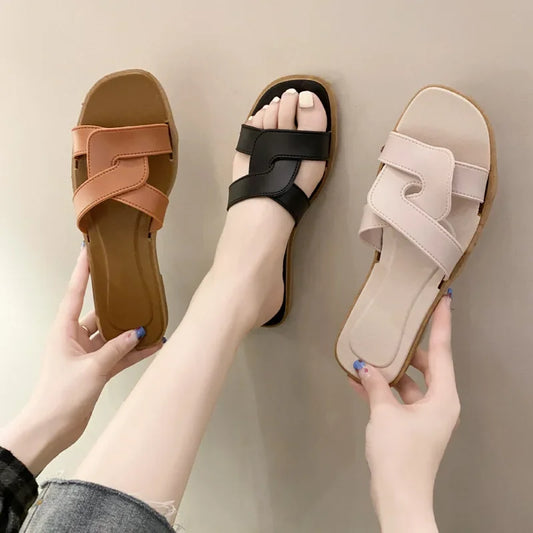 Summer Women's slip on sliders flat sandals