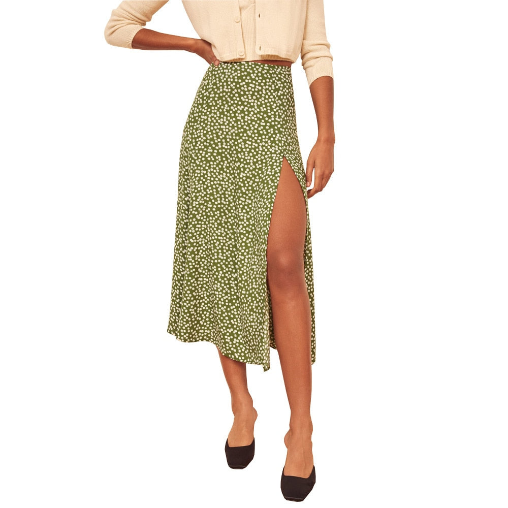 New Fashion vintage skirt green