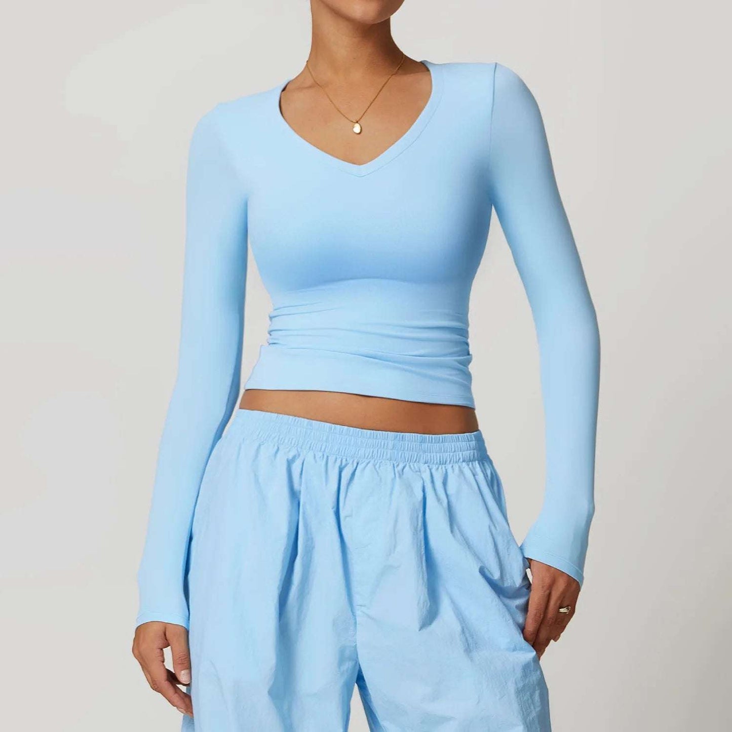 Long Sleeve gym Workout Crop Top