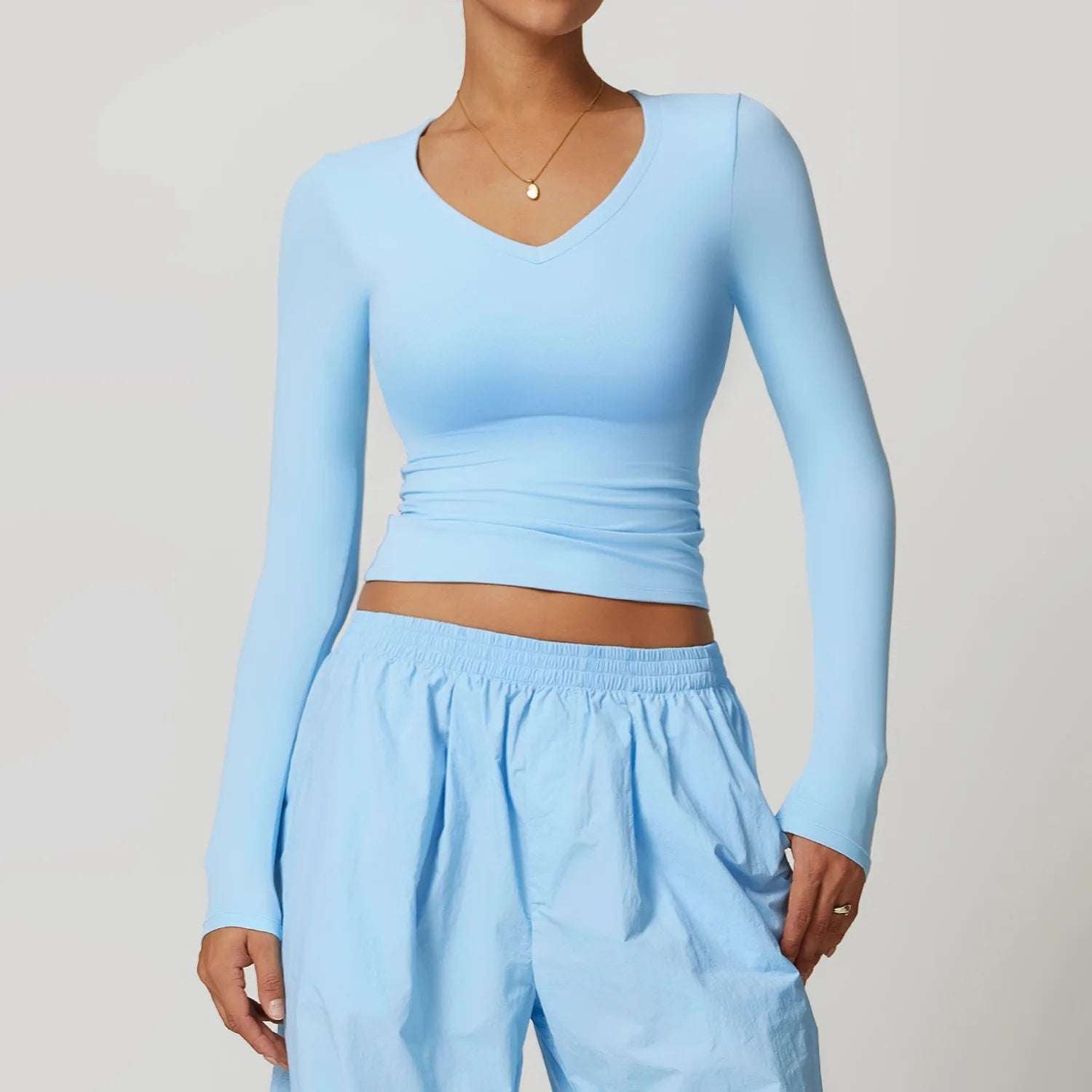 Long Sleeve gym Workout Crop Top