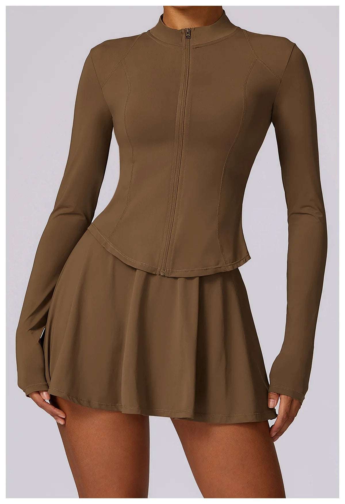 Long Sleeve Zipper Solid color Gym Workout jacket