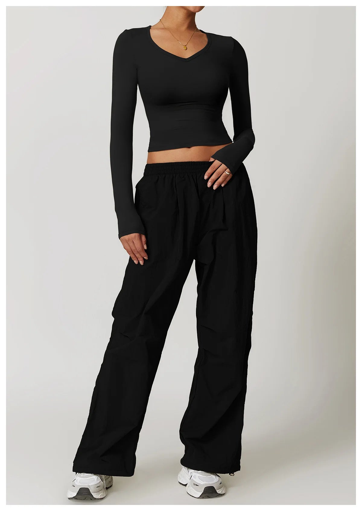 Long Sleeve gym Workout Crop Top