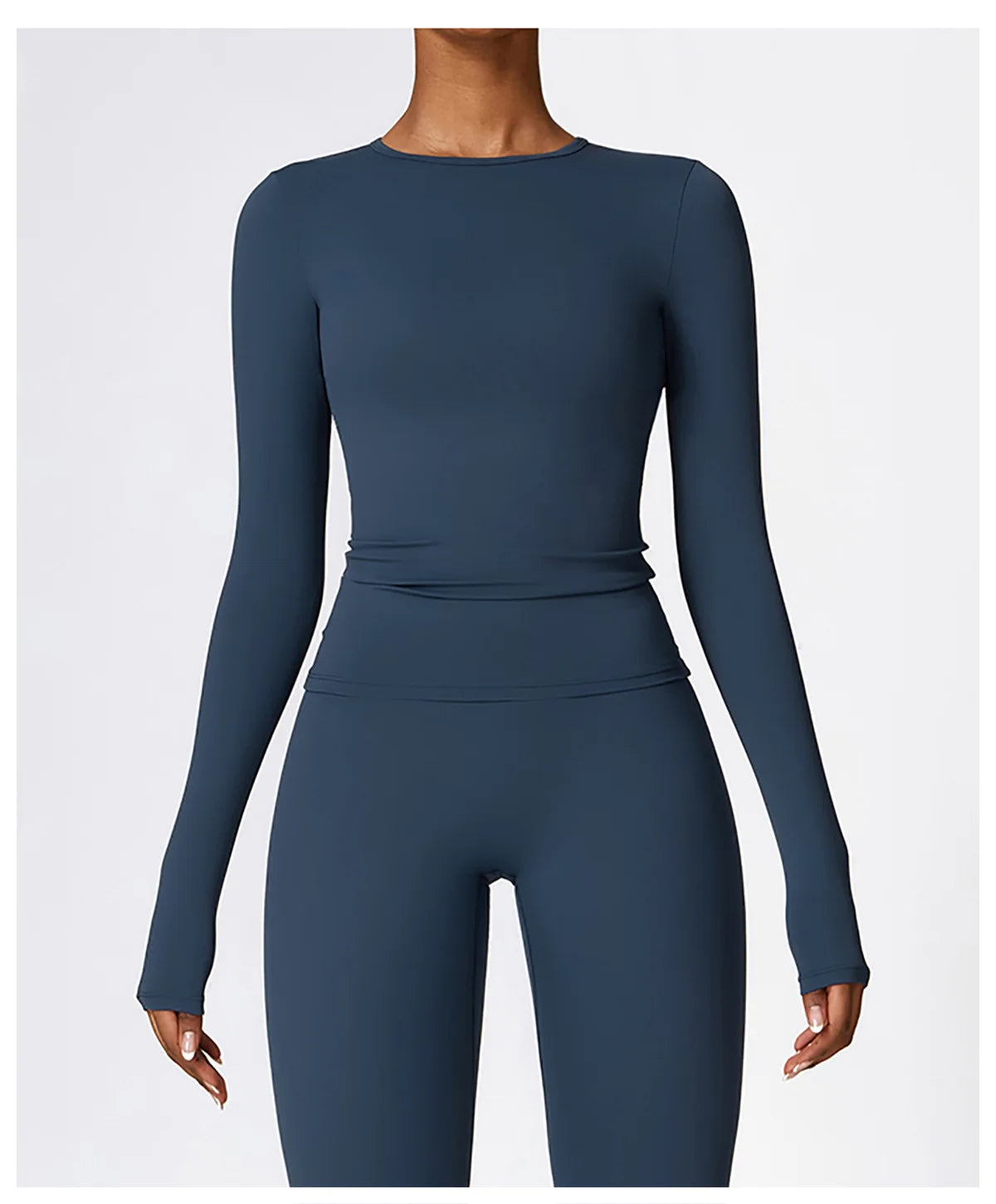 Long Sleeve round neck Running Fitness Gym crop top