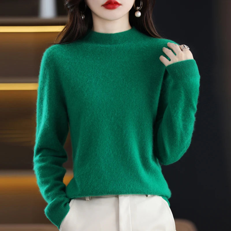 100% Merino Wool Sweater Women Knitwear