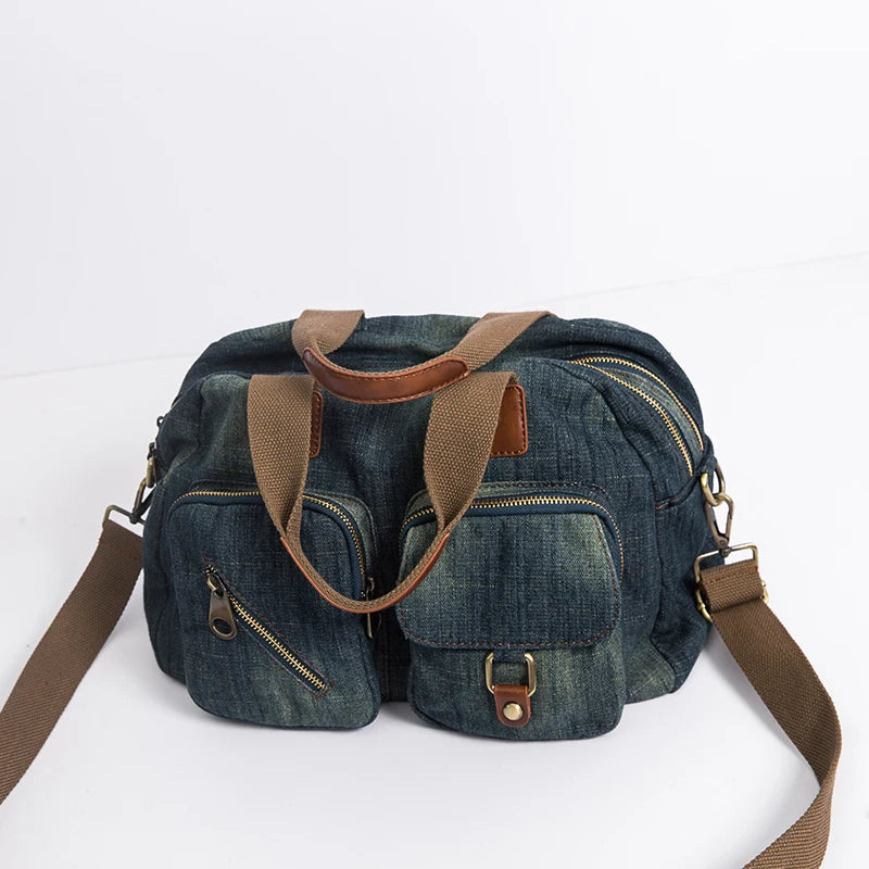 Light dark Blue Denim Handbag dark blue