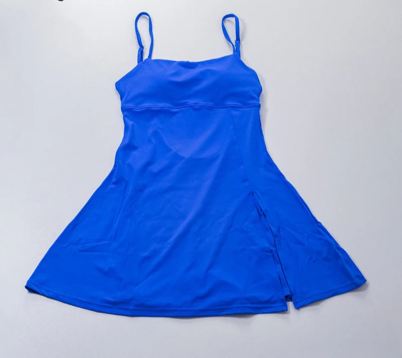 Yoga tennis sports dress Bright Blue
