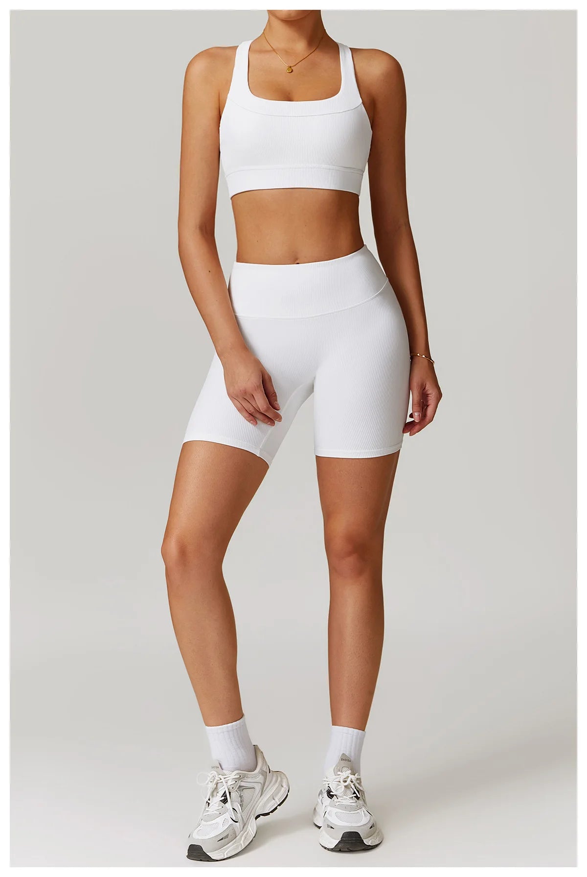 Ribbed Fitness Gym Workout Push Up Sports Bra & Leggings Set