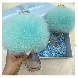 Furry Pom Pom Slipper Sandals