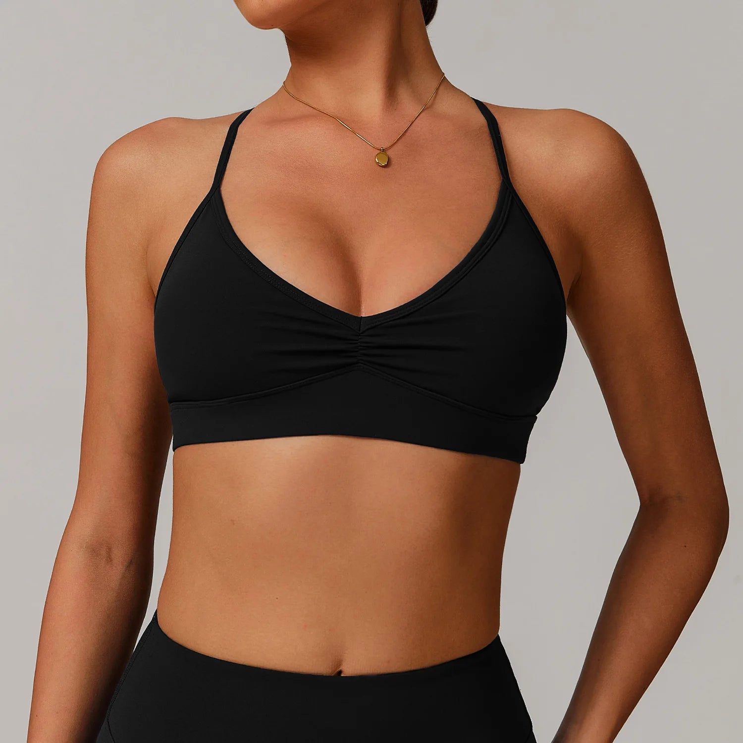 Shoulder Straps Fitness Sports Bra Advanced Black