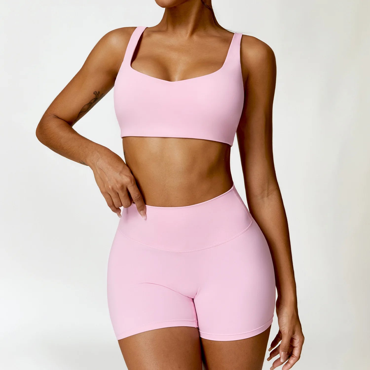 2 piece Yoga Set Gym Set Pink Set-1