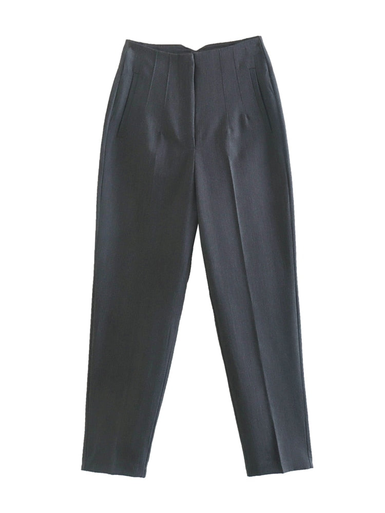 Women Fashion Seam Detail Office Wear Pants