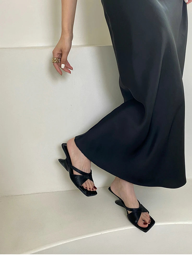 Slope medium Heel Open Toe Sandals