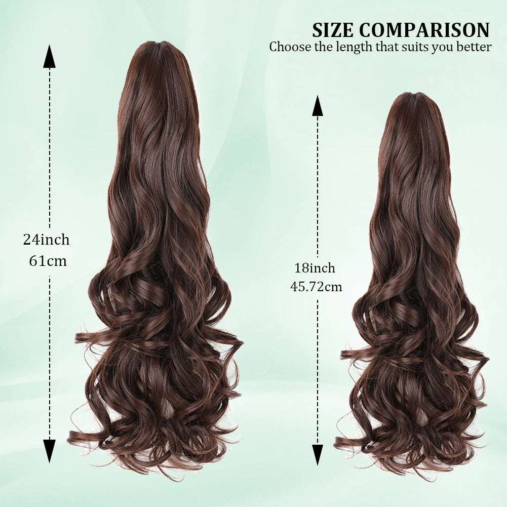Ponytail Extension Synthetic Claw Clip in Hairpiece