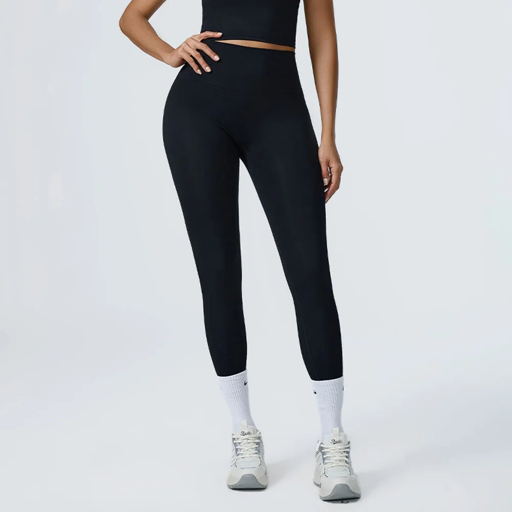 Seamless high waisted Sports Leggings black
