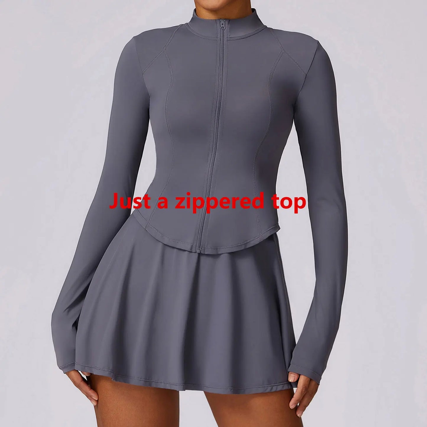 Long Sleeve Zipper Solid color Gym Workout jacket Far mountain ash