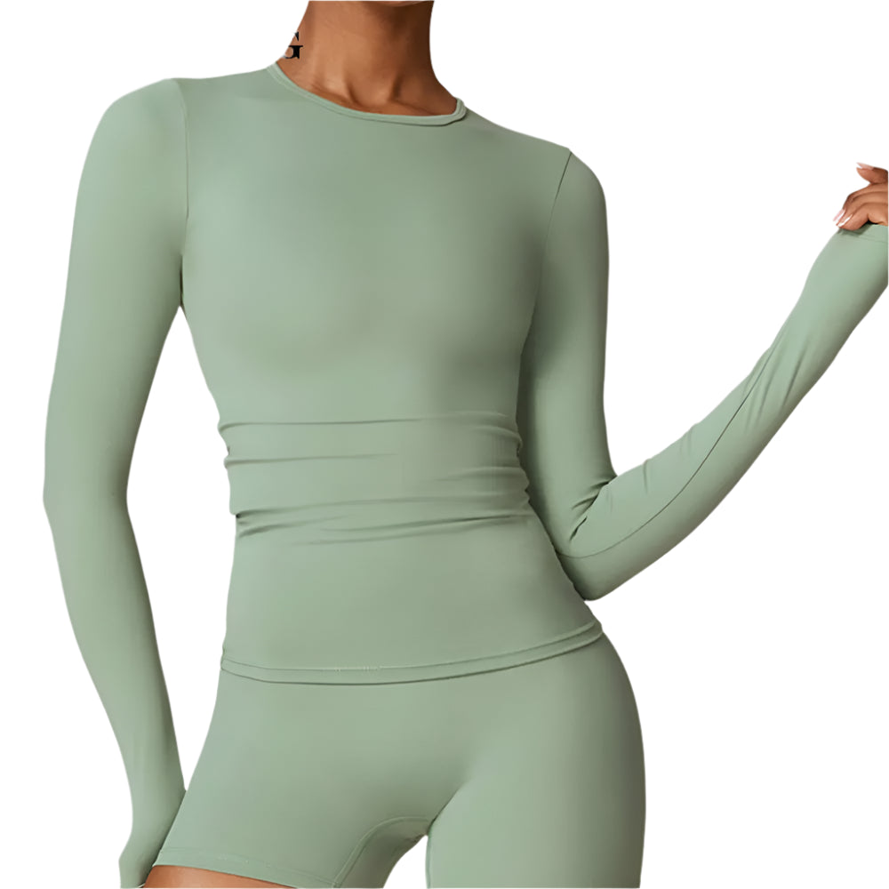 Long Sleeve round neck Running Fitness Gym crop top